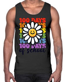 Retro Flower one hundred Days Of 752#- one hundred days- Cotton Tank