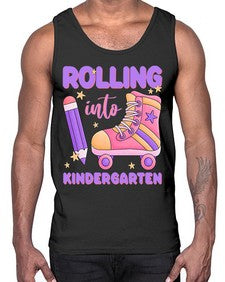 Rolling into Kindergarten 787#- kindergarten- Cotton Tank