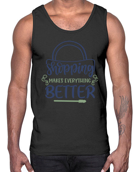Shopping Makes Everything Better 144#-  fashion- Cotton Tank