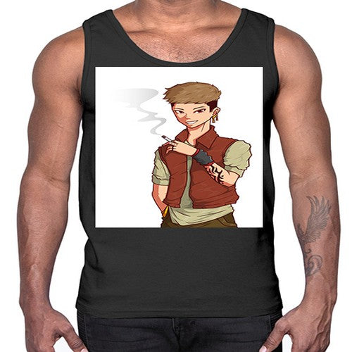 Smoker street boy 61#- anime- Cotton Tank