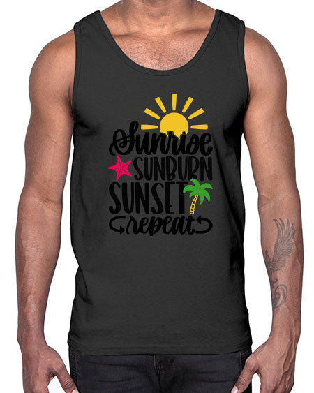 Sunrise Sunburn Sunset Repeat Style 16#- summer- Cotton Tank