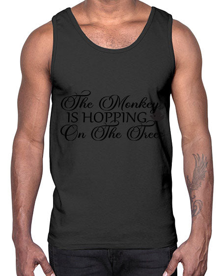 The monkey is hopping on - monkey- Cotton Tank
