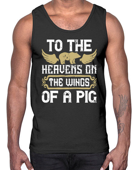 To the heavens on the wings of a pig Style 14#- pig- Cotton Tank