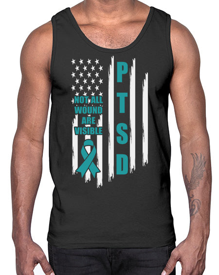 Veteran Not All Wounds Are 5#- PTSD- Cotton Tank