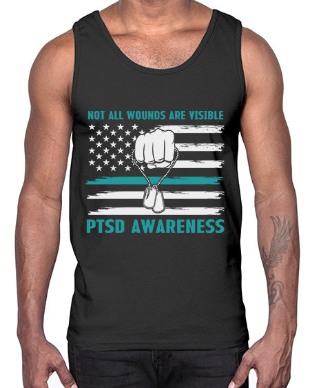 Veteran PTSD Not all wounds 4#- PTSD- Cotton Tank
