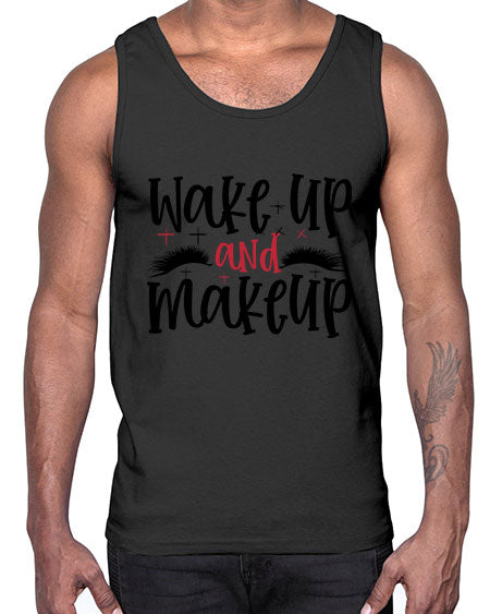 Wake up and makeup design Style 214#-makeup Cotton Tank