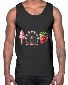 Watercolor Strawberry Fair 1693#- strawberry- Cotton Tank