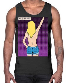 Wild and Free 1248#- art pop art- Cotton Tank