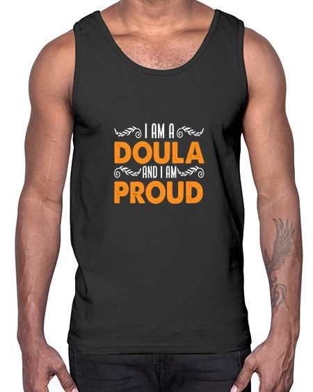 WomensIamadoulaandIamproudgiftforfunnymidwifedoula1652#- doubla- Cotton Tank