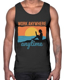 Work Anywhere Anytime 2#- internet- Cotton Tank