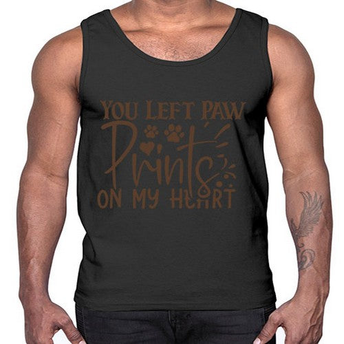 You Left Paw Prints On My Heart Style 53#- dogs- Cotton Tank