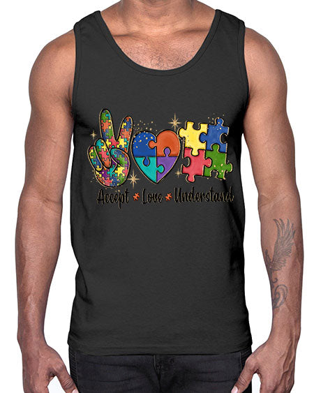 accept love understand 2#- autism- Cotton Tank