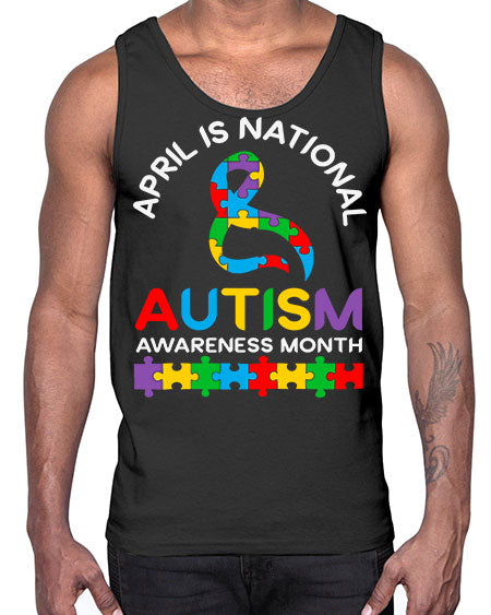 april is national autism awareness 3#- autism- Cotton Tank