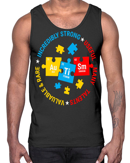 autism elements periodic table awareness 19#- autism- Cotton Tank