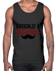 basically a deteetiue 249#- graphic- Cotton Tank