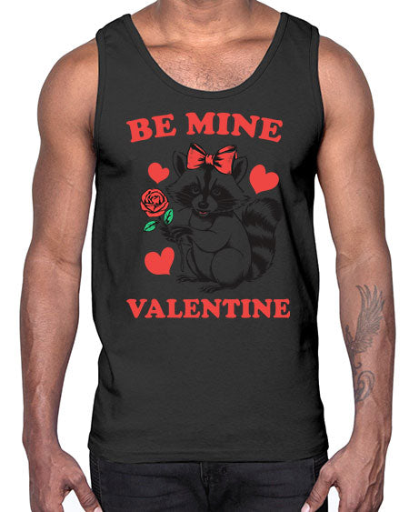 be mine valentine 3#- raccoon- Cotton Tank
