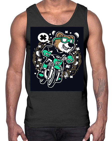 bear motocross rider 37#- bears - animals- Cotton Tank