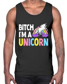 bitch im a unicorn 61#- unicorn- Cotton Tank