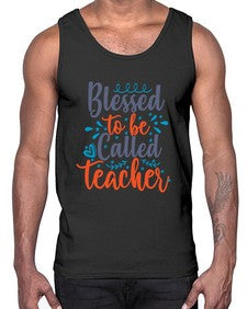 blessed to be called teacherr 635#- teacher- Cotton Tank