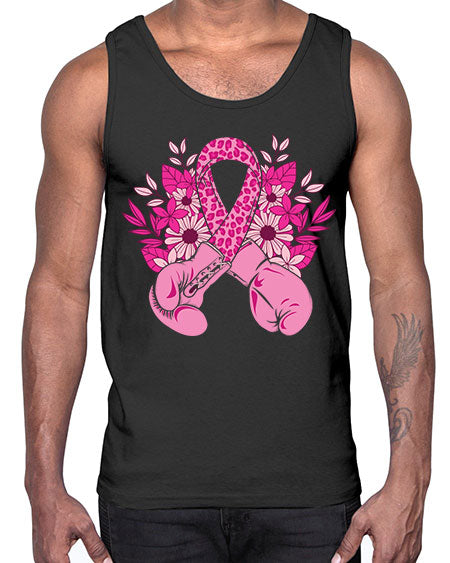 boxing gloves breast cancer- breast cancer- Cotton Tank