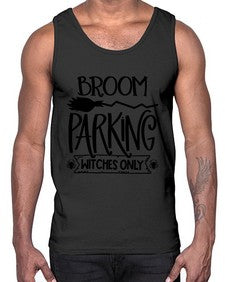 broom parking witches only 46#- witch- Cotton Tank