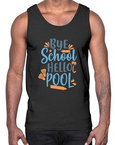 bye school hello pool 32#- general school- Cotton Tank