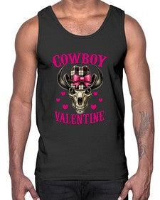 cowboy valentine western valentine 349#- western- Cotton Tank