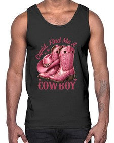 cupid find me a cowboy western 359#- western- Cotton Tank