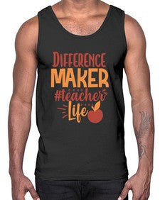 difference maker teacher life 710#- teacher- Cotton Tank