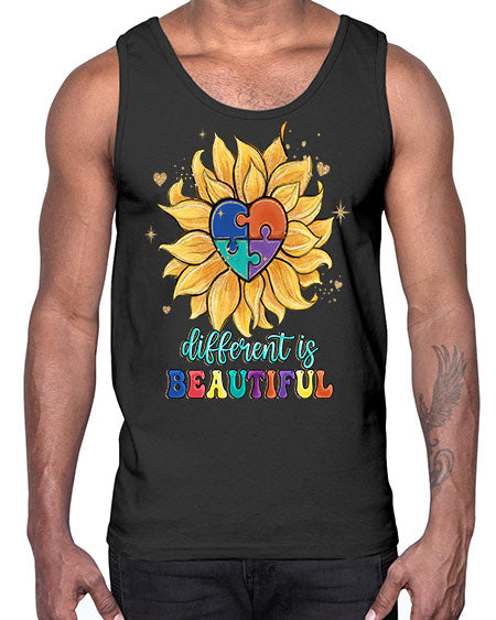 different is beautiful- autism- Cotton Tank