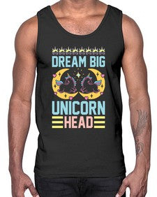 dream big unicorn head 113#- unicorn- Cotton Tank
