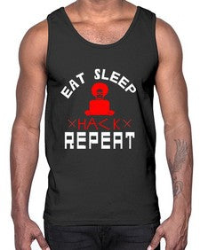 eat sleep hack repeat 48#- computer- Cotton Tank