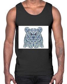 ethnic bear 416#- mandala- Cotton Tank