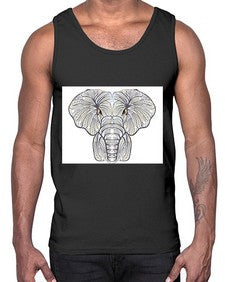 ethnic elefant 422#- mandala- Cotton Tank