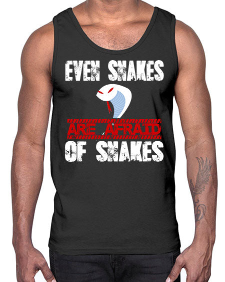even snakes are afraid of snakes- snake- Cotton Tank