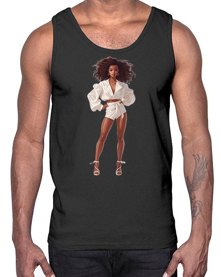 fashion girl in white 82#-  fashion- Cotton Tank
