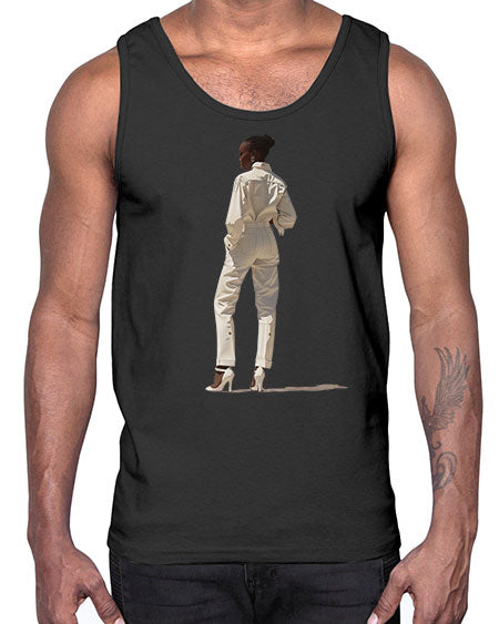 fashion girl in white 83#-  fashion- Cotton Tank