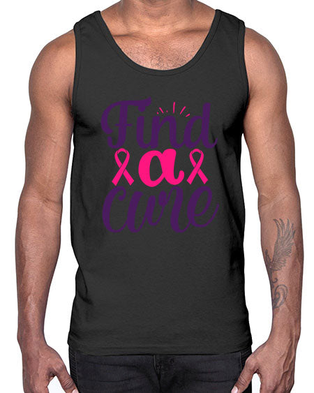 find a cure- breast cancer- Cotton Tank