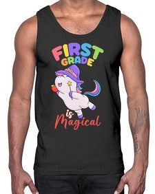 first Grade is Magical Unicorn 142#- first grade- Cotton Tank