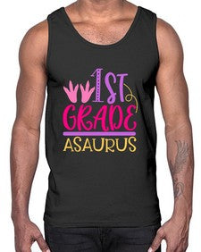 first grade asaurus 117#- first grade- Cotton Tank