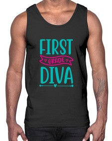 first grade diva 123#- first grade- Cotton Tank