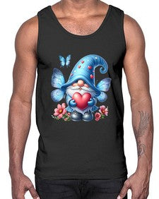 gnome with butterfly 01#- gnome- Cotton Tank