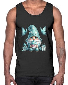 gnome with butterfly 10#- gnome- Cotton Tank