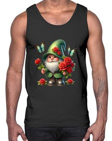 gnome with butterfly 11#- gnome- Cotton Tank