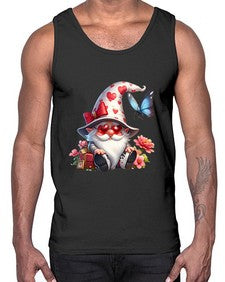 gnome with butterfly 13#- gnome- Cotton Tank