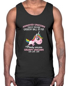 grumpy unicorn 147#- unicorn- Cotton Tank