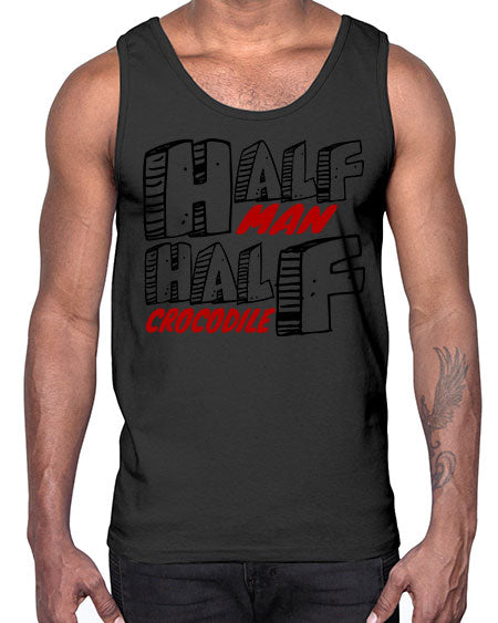 half man half crocodile- alligator- Cotton Tank