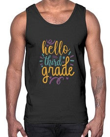 hello third grade 340#- third grade- Cotton Tank