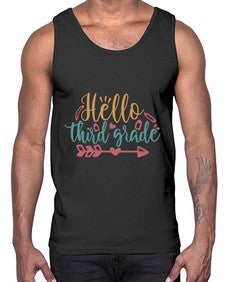 hello third grade 342#- third grade- Cotton Tank