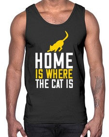 home is where the cat is Style 49#- cats- Cotton Tank
